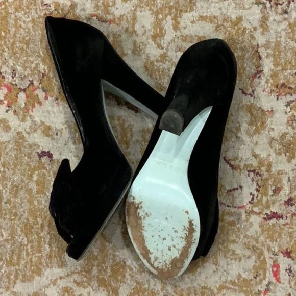 Paul Smith velvet peep toe heels - Picture 8 of 11